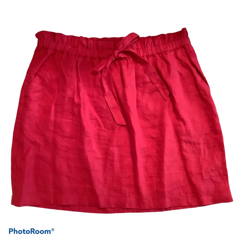 St. Tropez Red Linen Skirt. NWT